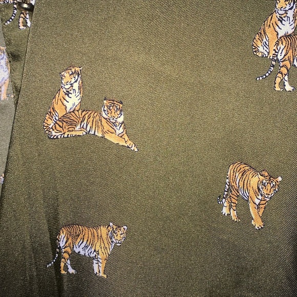 Zara RaRe tiger print satin dress button up size Large - Picture 3 of 6